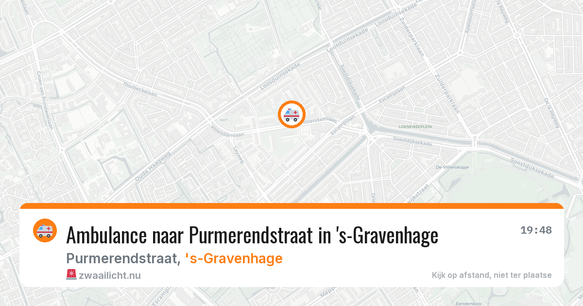 Ambulance naar Purmerendstraat in 's-Gravenhage — 19 jul 2026