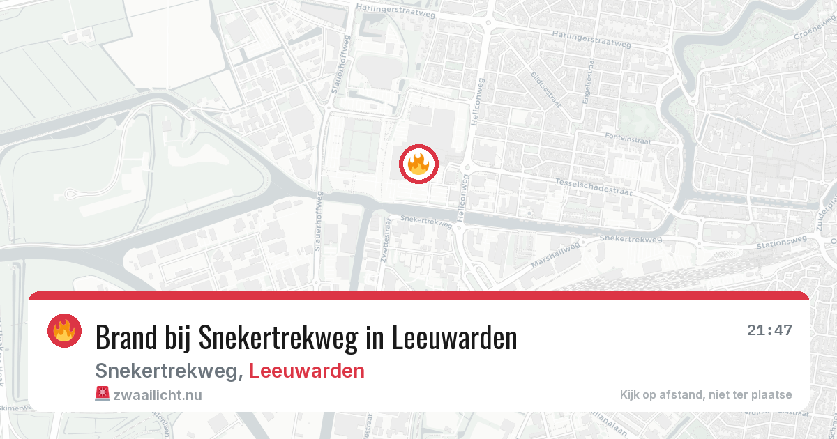 Brand bij Snekertrekweg in Leeuwarden — 17 mei 2026