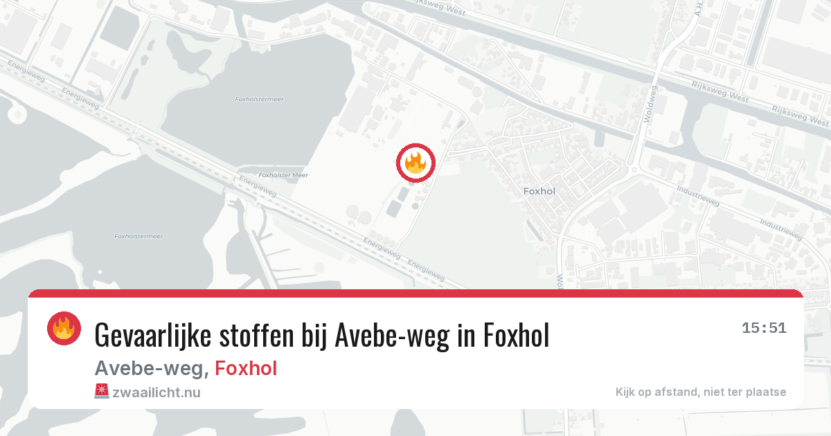 Gevaarlijke stoffen bij Avebe-weg in Foxhol — 18 jan 2026