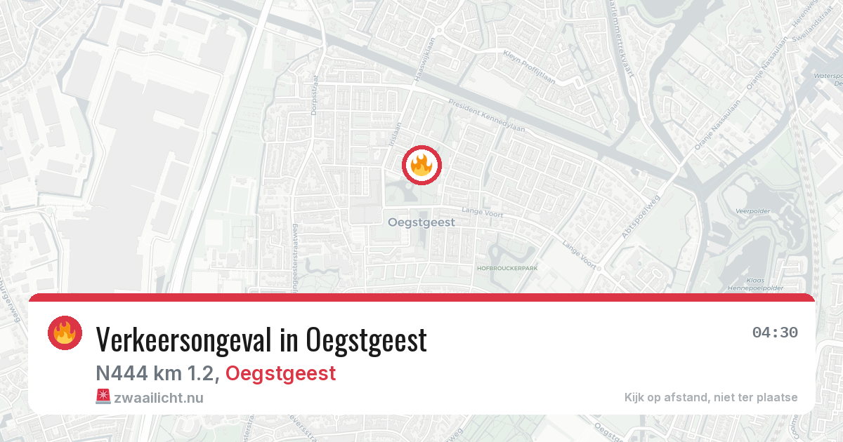 Verkeersongeval in Oegstgeest — 25 jul 2026
