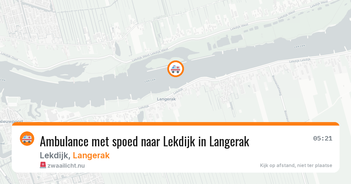 Ambulance met spoed naar Lekdijk in Langerak — 24 jul 2026