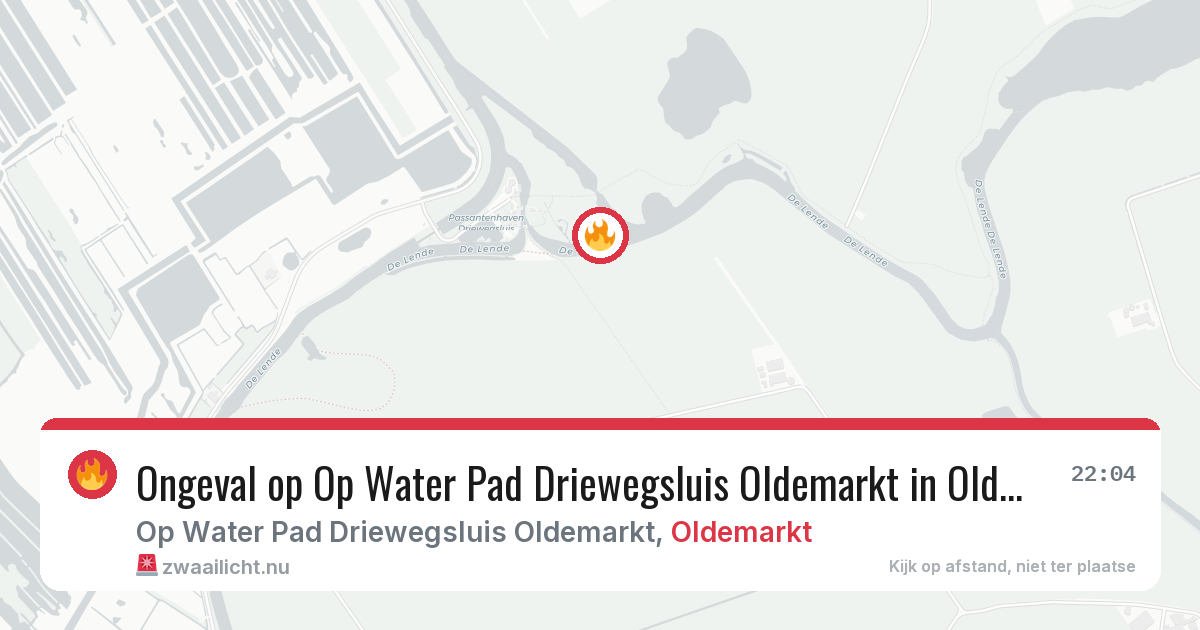 Ongeval op Op Water Pad Driewegsluis Oldemarkt in Oldemarkt — 10 jul 2026