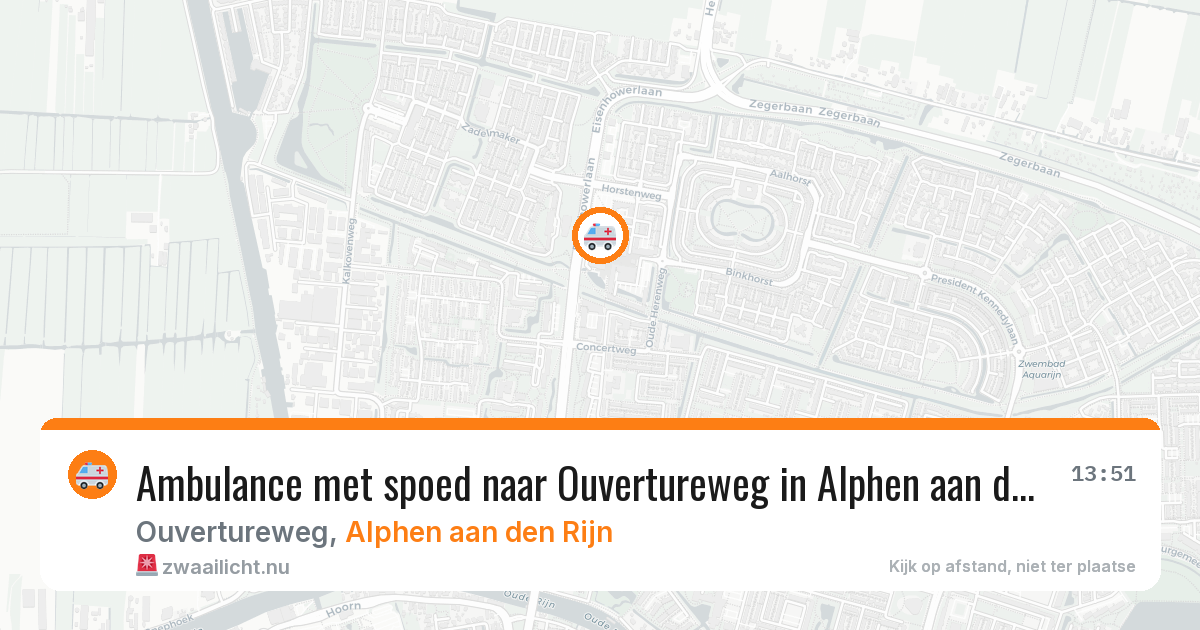 Ambulance met spoed naar Ouvertureweg in Alphen aan den Rijn — 8 jun 2026