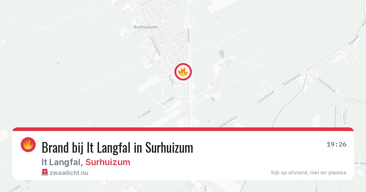 Brand bij It Langfal in Surhuizum — 24 jun 2026