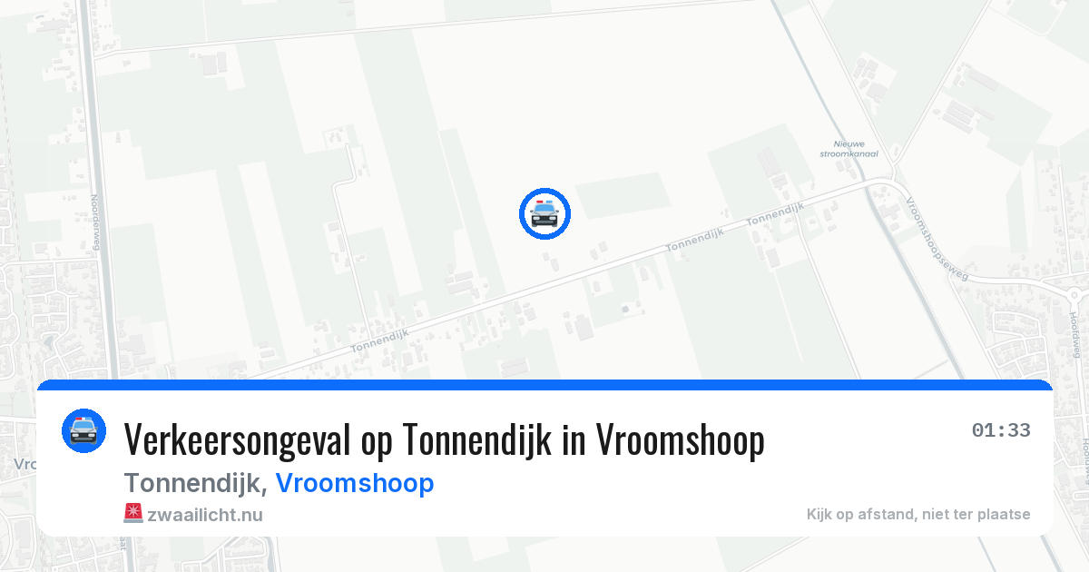 Verkeersongeval op Tonnendijk in Vroomshoop — 22 mrt 2026