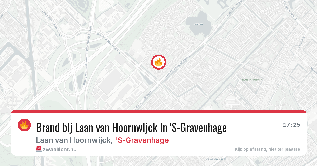 Brand bij Laan van Hoornwijck in 'S-Gravenhage — 16 jul 2026