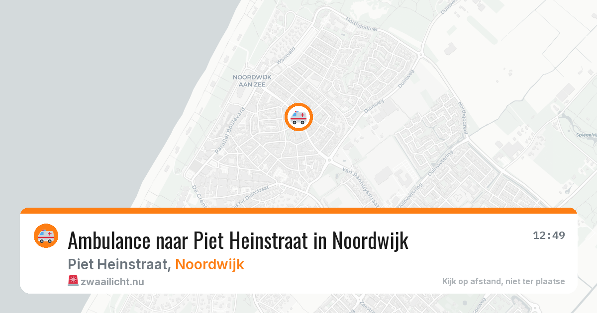 Ambulance naar Piet Heinstraat in Noordwijk — 24 jul 2026