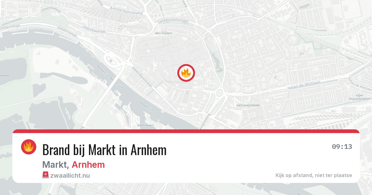 Brand bij Markt in Arnhem — 23 mrt 2026