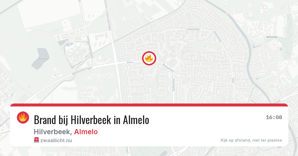 Brand bij Hilverbeek in Almelo — 16 jan 2026