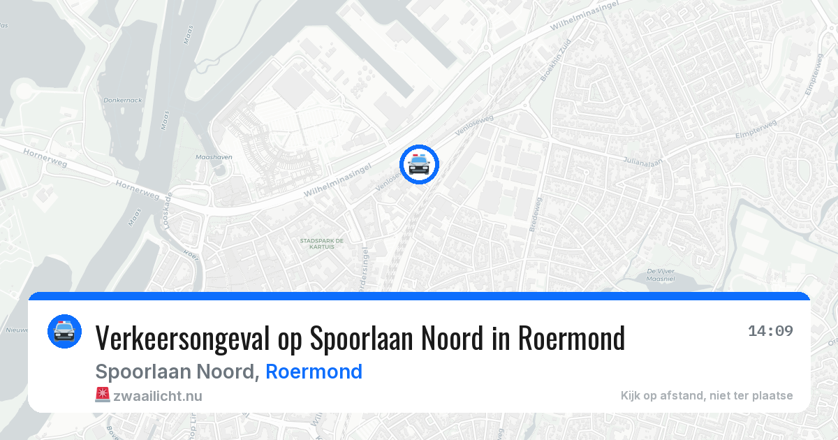 Verkeersongeval op Spoorlaan Noord in Roermond — 18 apr 2026