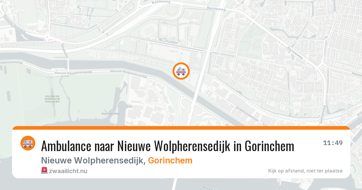 Ambulance naar Nieuwe Wolpherensedijk in Gorinchem — 18 mei 2026