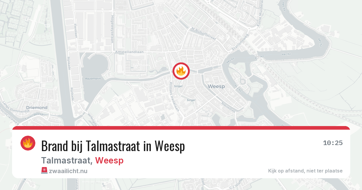 Brand bij Talmastraat in Weesp — 14 jul 2026