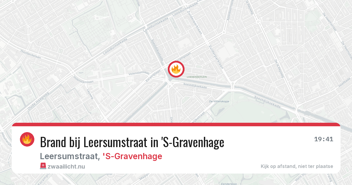 Brand bij Leersumstraat in 'S-Gravenhage — 14 jul 2026