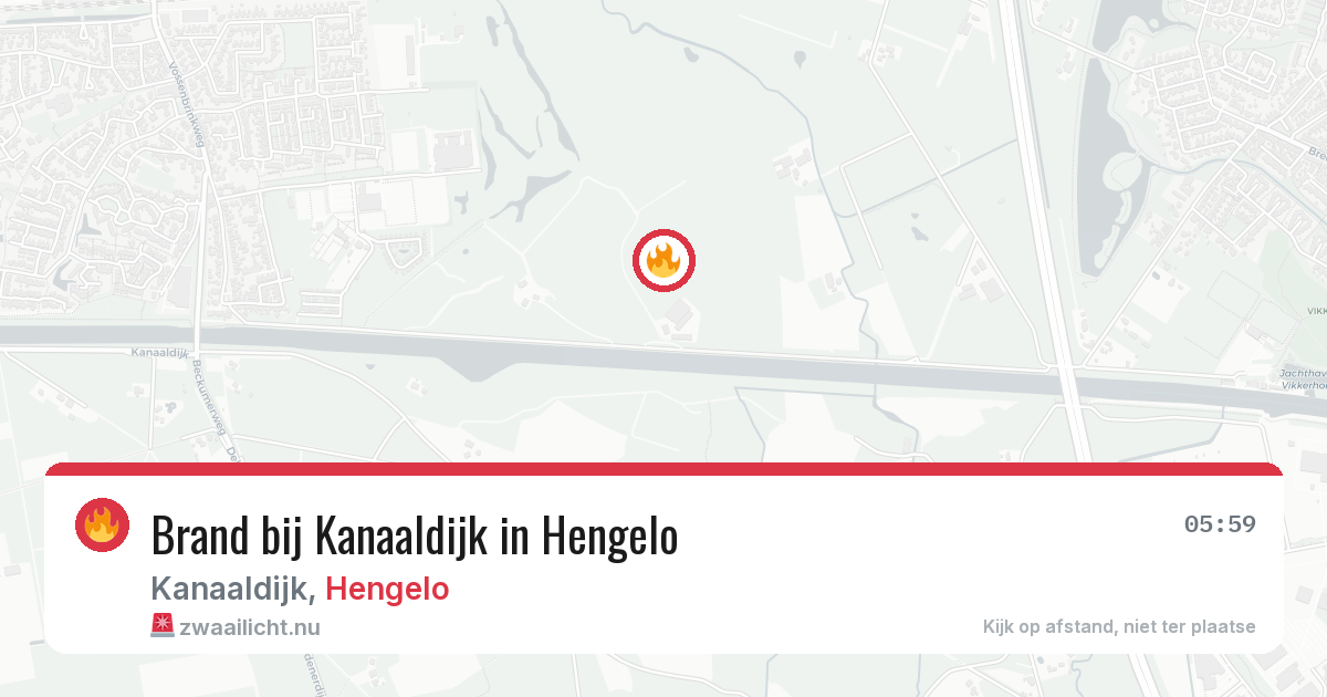 Brand bij Kanaaldijk in Hengelo — 14 jul 2026