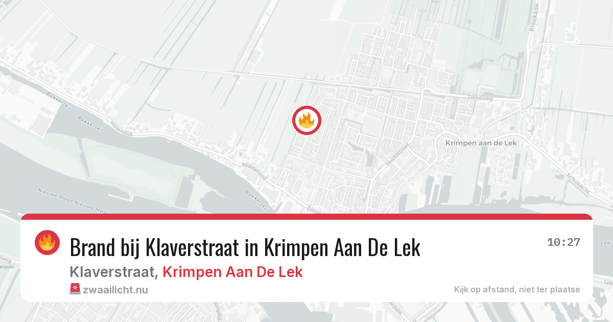 Brand bij Klaverstraat in Krimpen Aan De Lek — 10 jul 2026