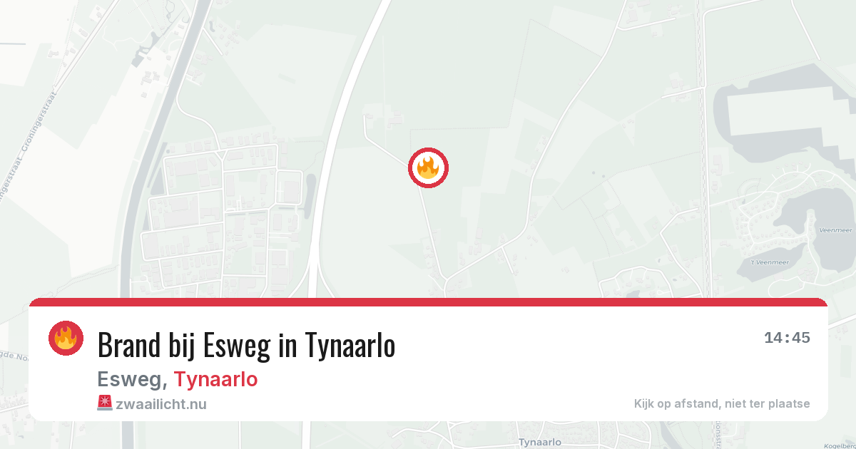 Brand bij Esweg in Tynaarlo — 9 jul 2026