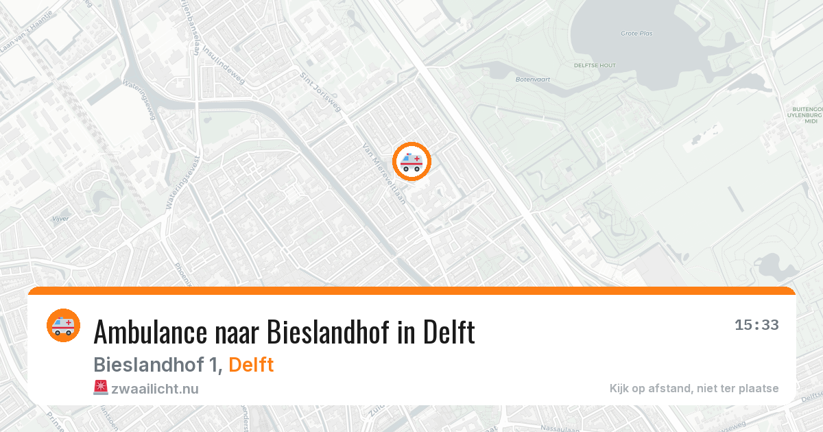 Ambulance naar Bieslandhof in Delft — 18 mrt 2026