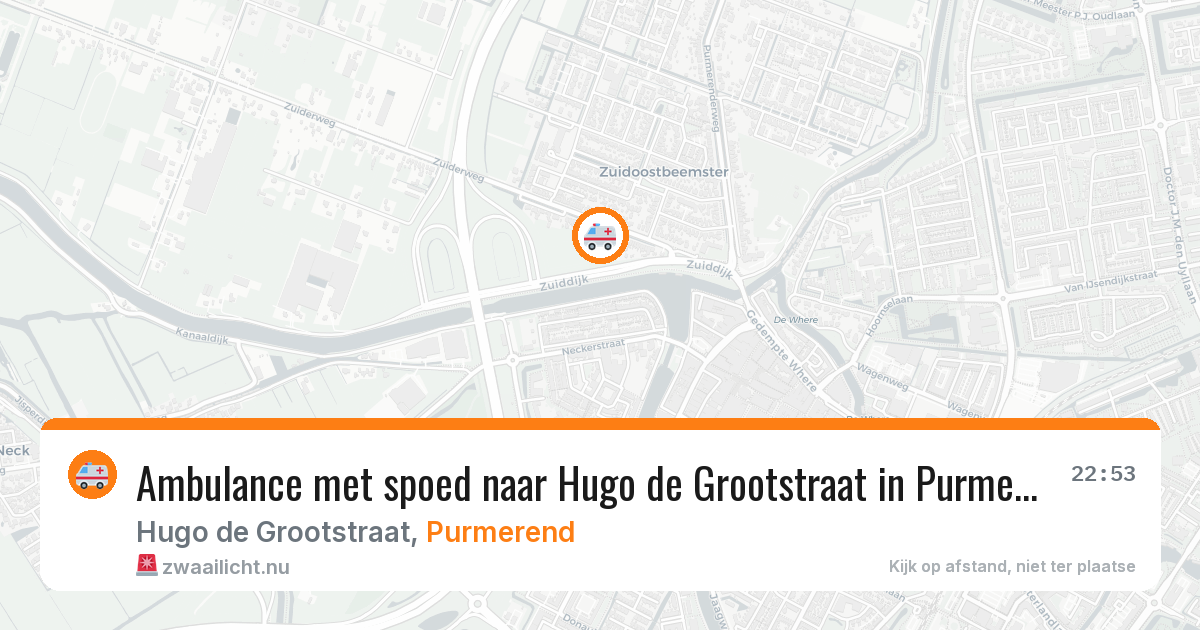 Ambulance met spoed naar Hugo de Grootstraat in Purmerend — 21 jul 2026