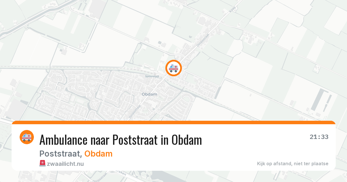 Ambulance naar Poststraat in Obdam — 26 jul 2026