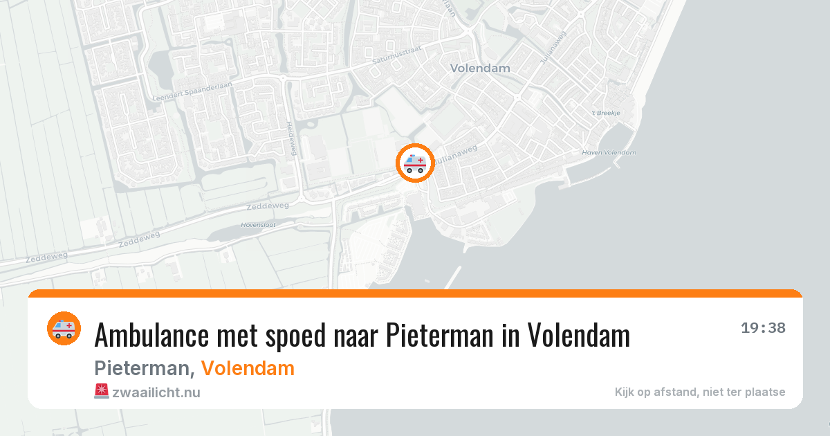 Ambulance met spoed naar Pieterman in Volendam — 14 jul 2026