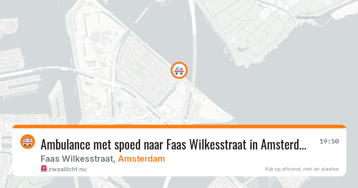 Ambulance met spoed naar Faas Wilkesstraat in Amsterdam — 12 jul 2026