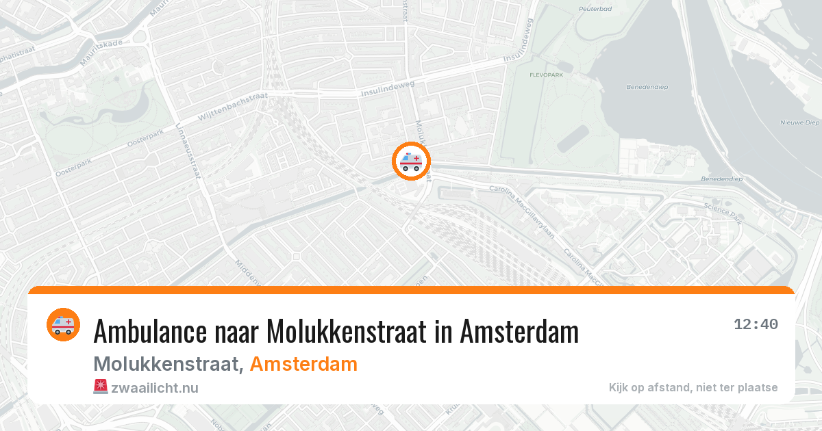 Ambulance naar Molukkenstraat in Amsterdam — 31 mrt 2026