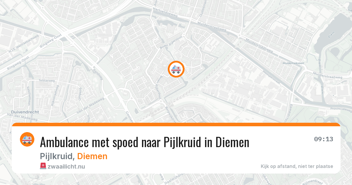 Ambulance met spoed naar Pijlkruid in Diemen — 7 jun 2026