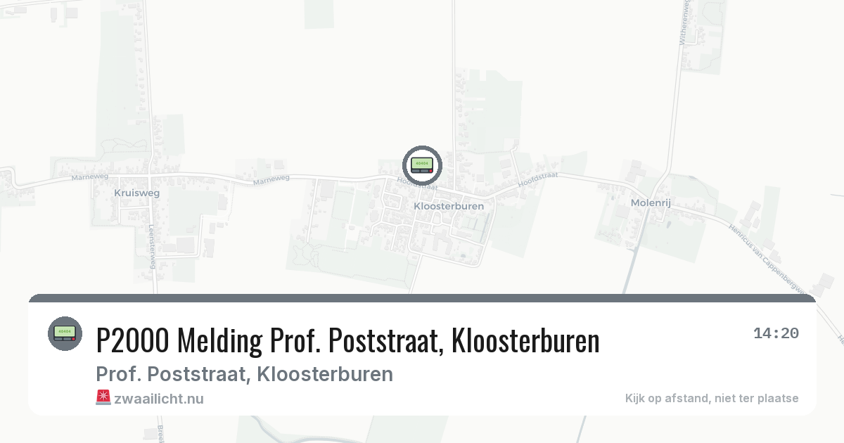 P2000 Melding Prof. Poststraat, Kloosterburen — 8 mei 2026