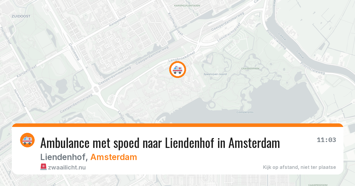 Ambulance met spoed naar Liendenhof in Amsterdam — 23 jul 2026