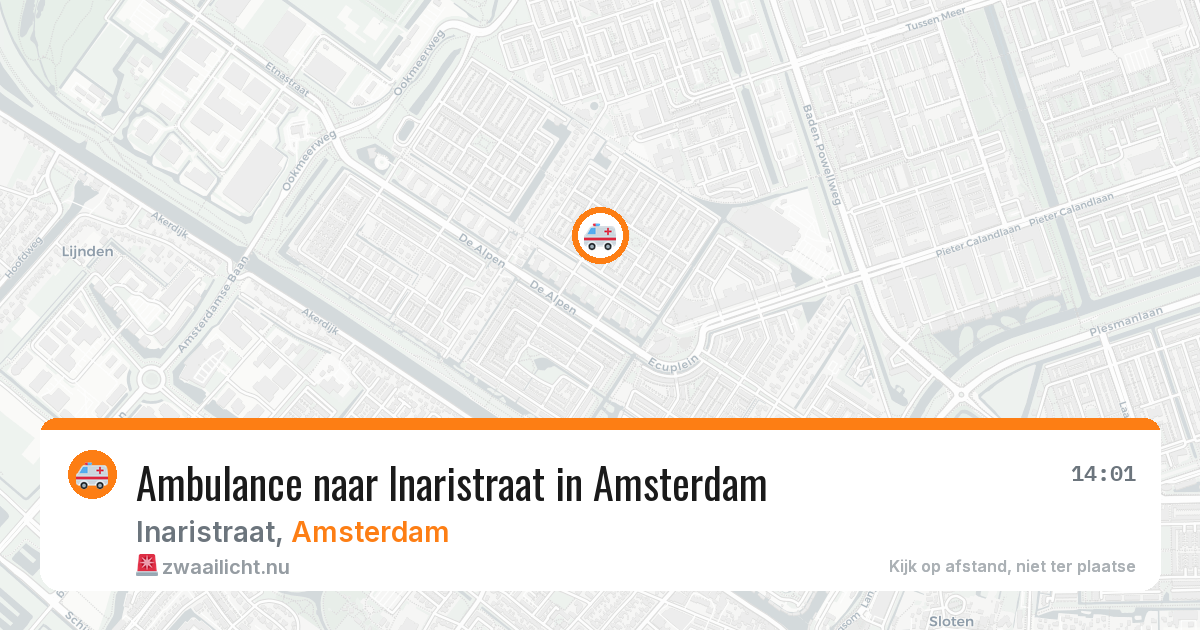 Ambulance naar Inaristraat in Amsterdam — 30 mrt 2026