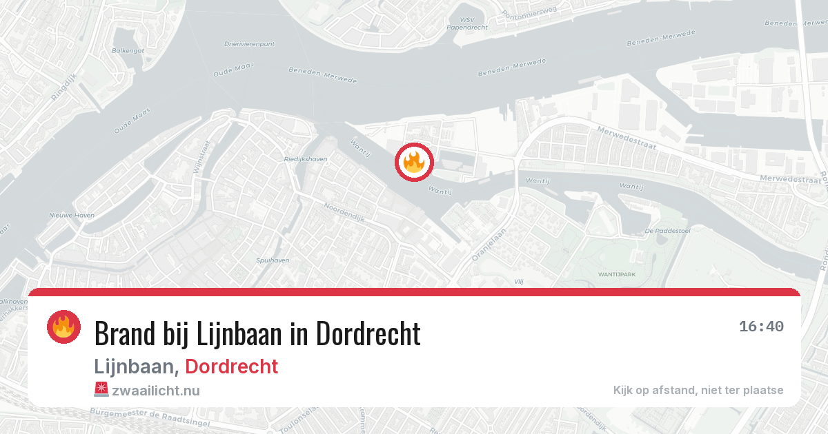 Brand bij Lijnbaan in Dordrecht — 6 apr 2026