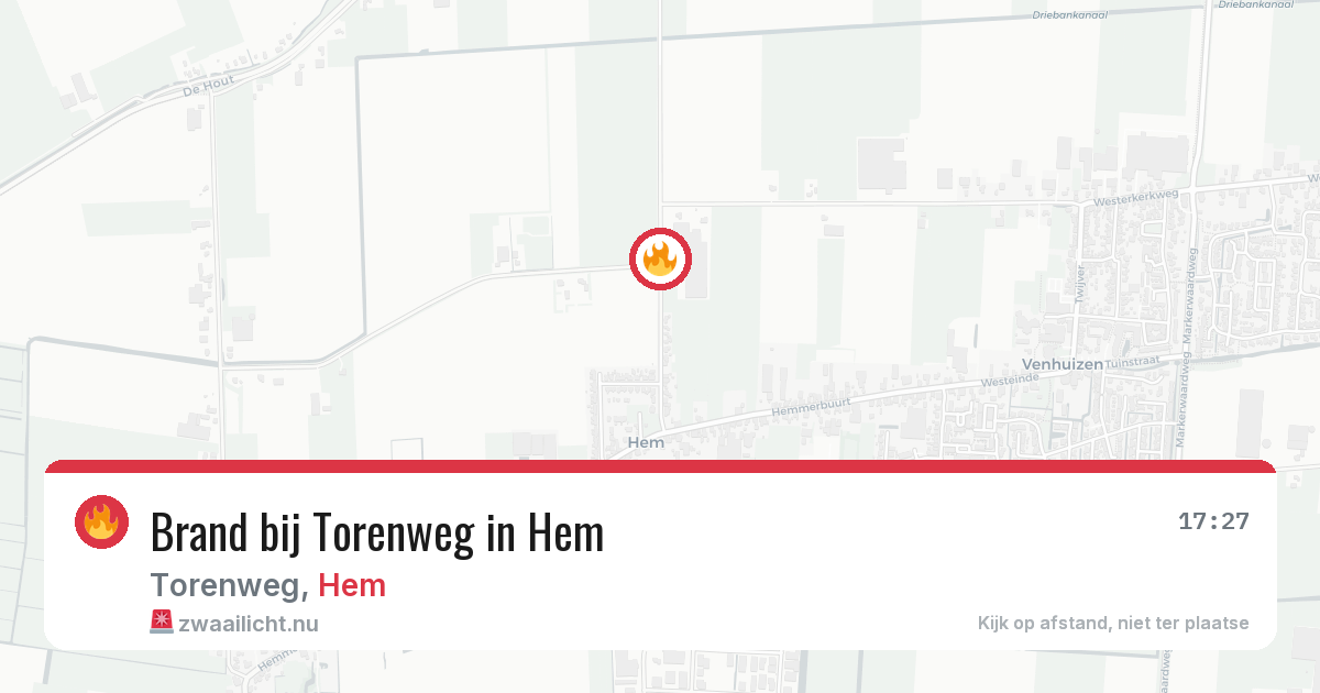 Brand bij Torenweg in Hem — 26 jul 2026