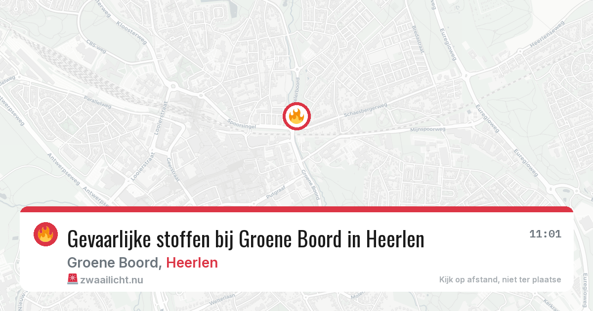 Gevaarlijke stoffen bij Groene Boord in Heerlen — 16 jul 2026