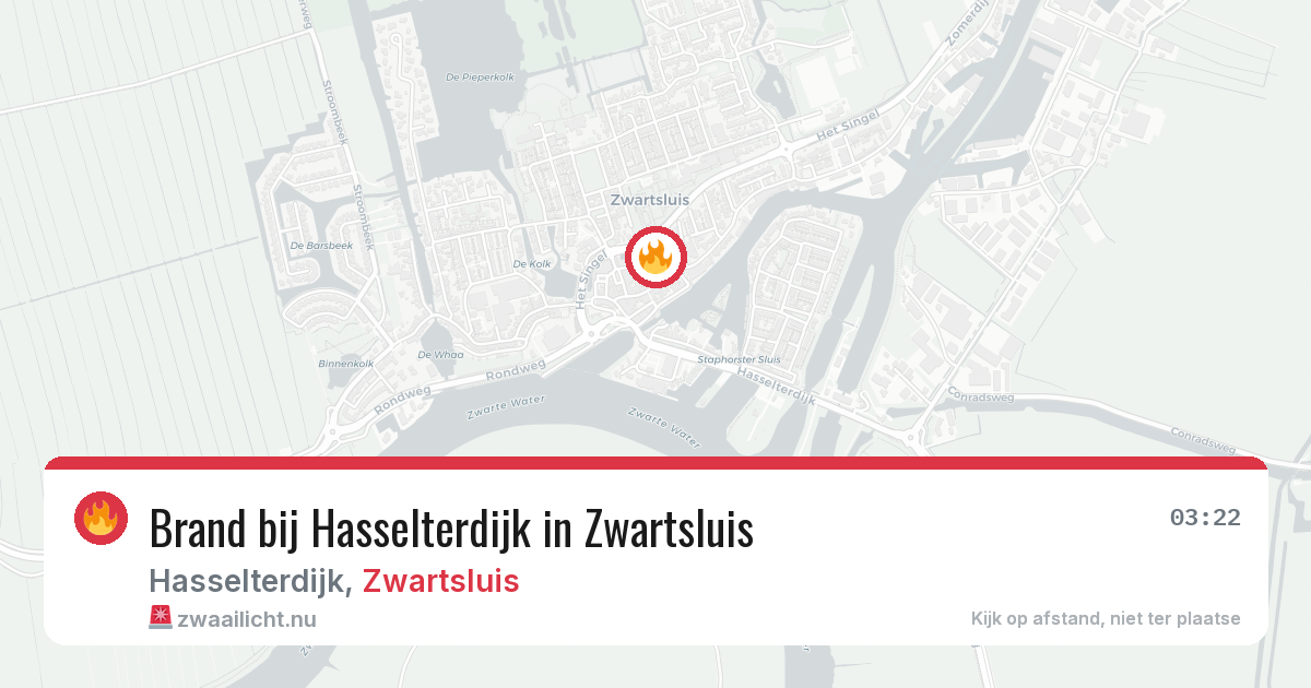 Brand bij Hasselterdijk in Zwartsluis — 12 jul 2026
