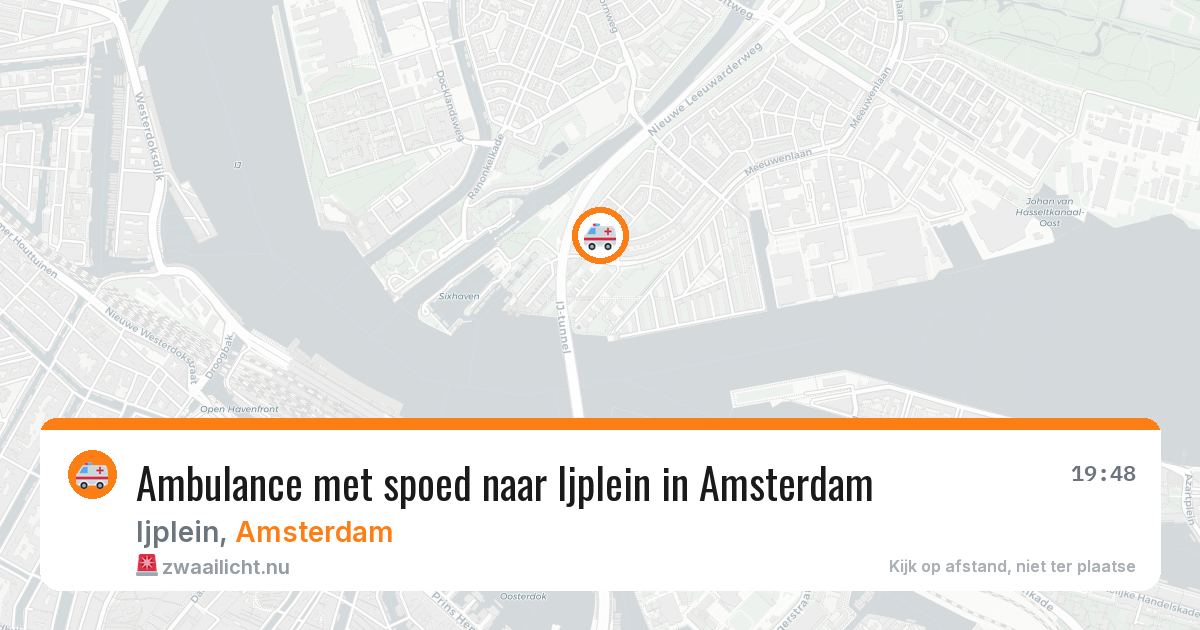 Ambulance met spoed naar Ijplein in Amsterdam — 21 mei 2026