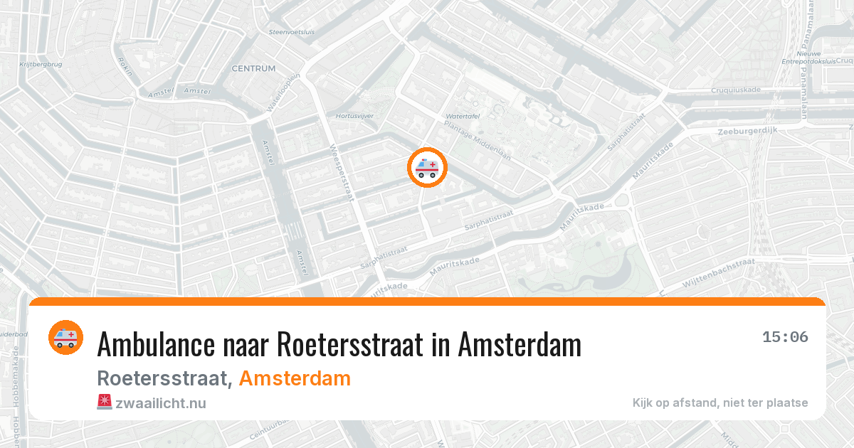 Ambulance naar Roetersstraat in Amsterdam — 18 jul 2026