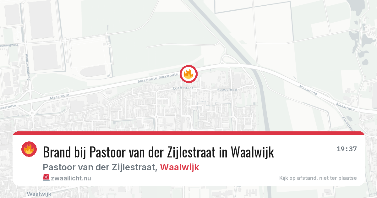 Brand bij Pastoor van der Zijlestraat in Waalwijk — 16 jul 2026