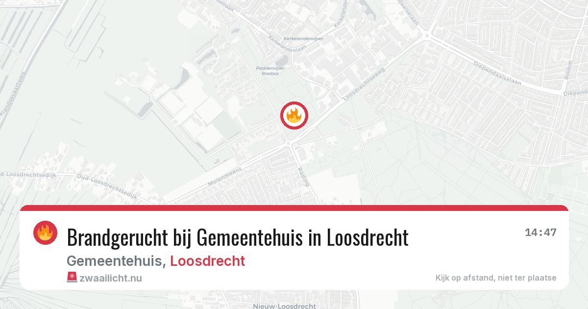 Brandgerucht bij Gemeentehuis in Loosdrecht — 4 mei 2026