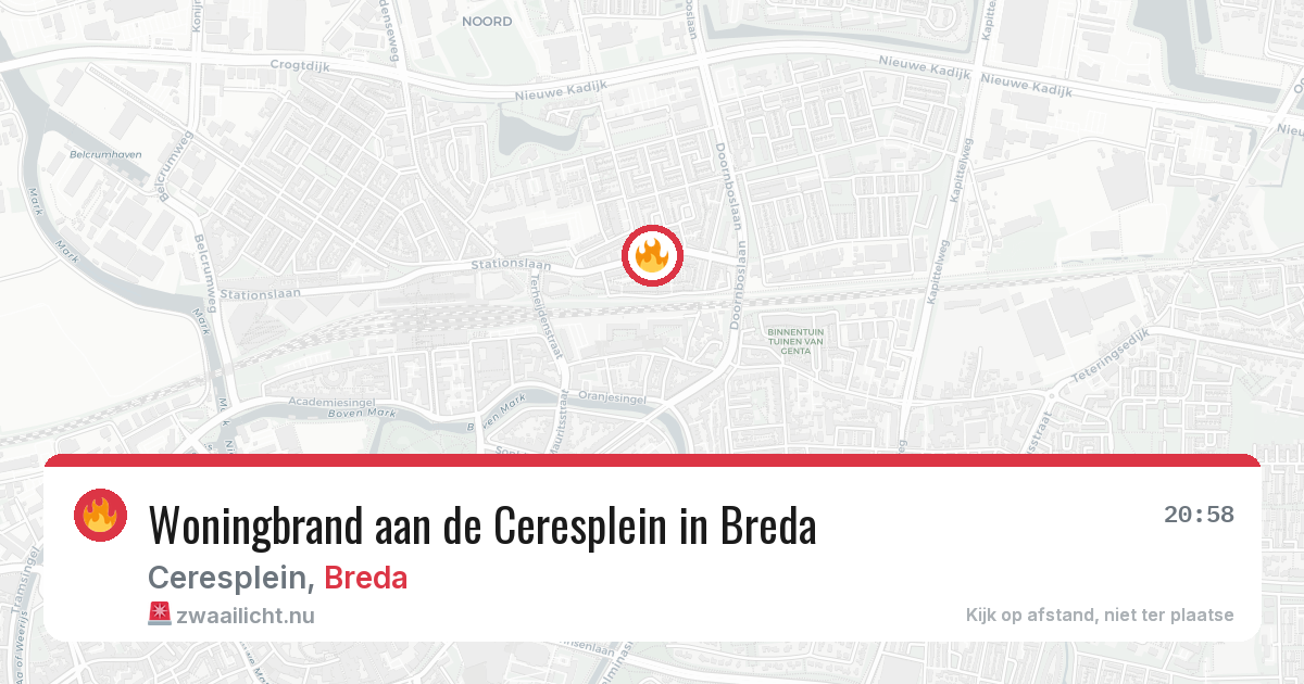 Woningbrand aan de Ceresplein in Breda — 13 apr 2026