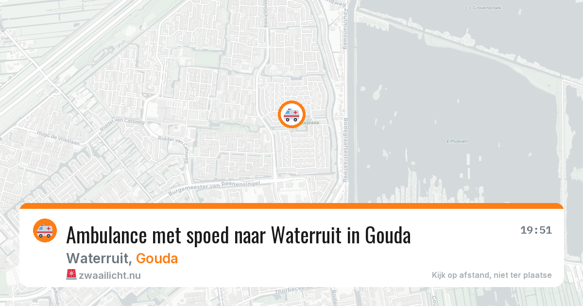Ambulance met spoed naar Waterruit in Gouda — 22 mrt 2026