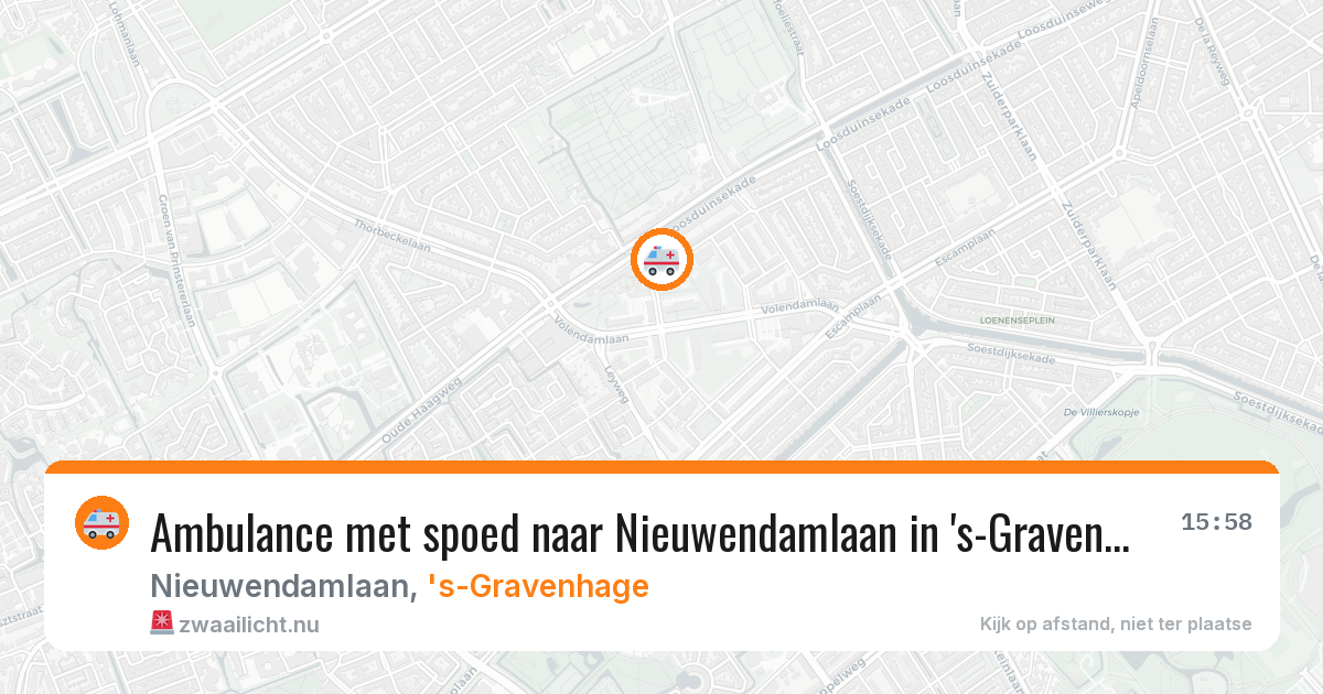 Ambulance met spoed naar Nieuwendamlaan in 's-Gravenhage — 25 jul 2026