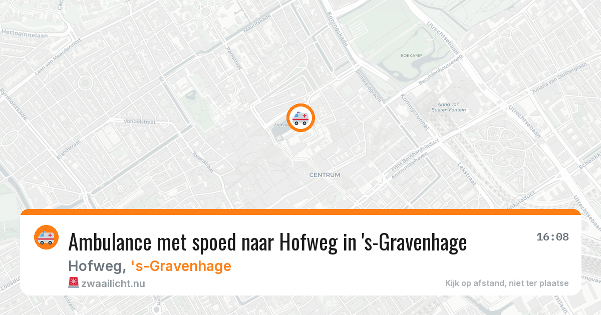 Ambulance met spoed naar Hofweg in 's-Gravenhage — 24 jul 2026