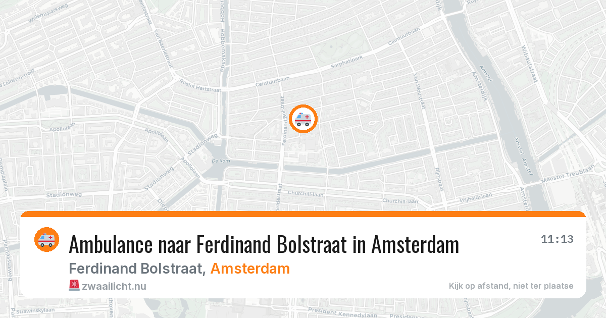 Ambulance naar Ferdinand Bolstraat in Amsterdam — 23 mrt 2026