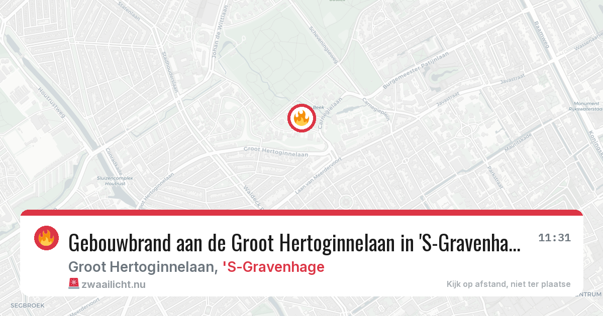 Gebouwbrand aan de Groot Hertoginnelaan in 'S-Gravenhage — 16 feb 2026