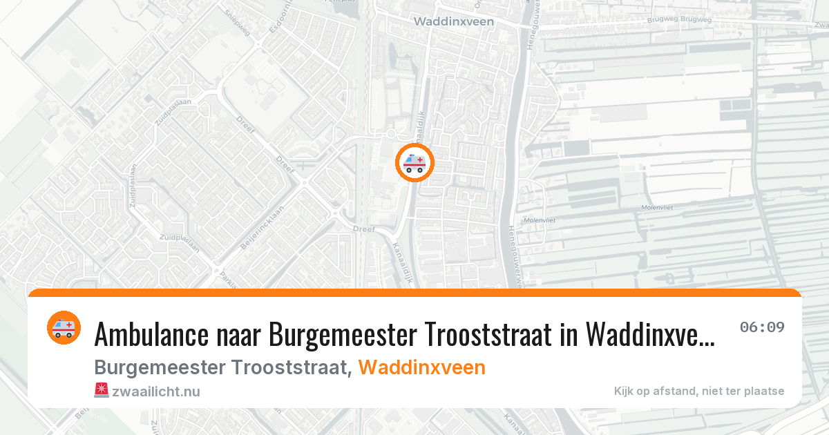 Ambulance naar Burgemeester Trooststraat in Waddinxveen — 21 jul 2026