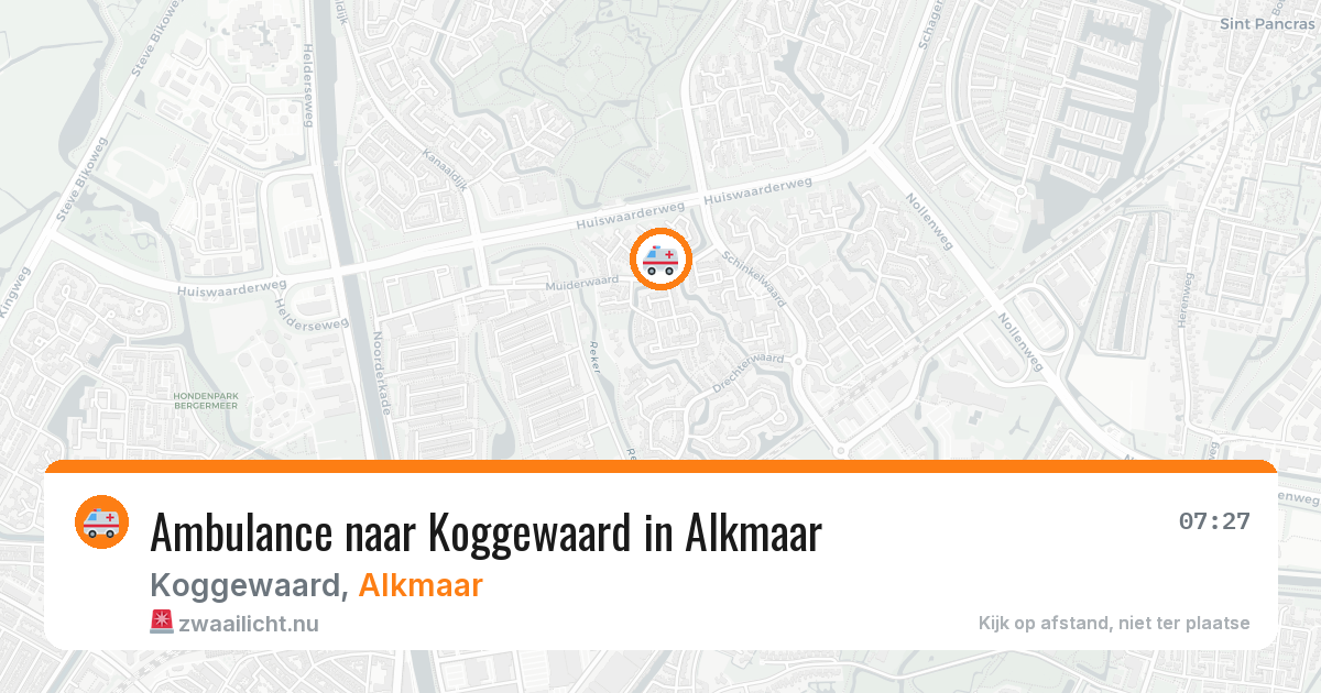 Ambulance naar Koggewaard in Alkmaar — 22 jul 2026