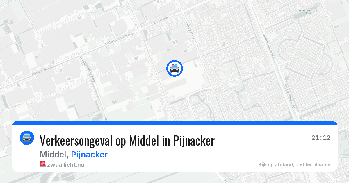 Verkeersongeval op Middel in Pijnacker — 22 mrt 2026