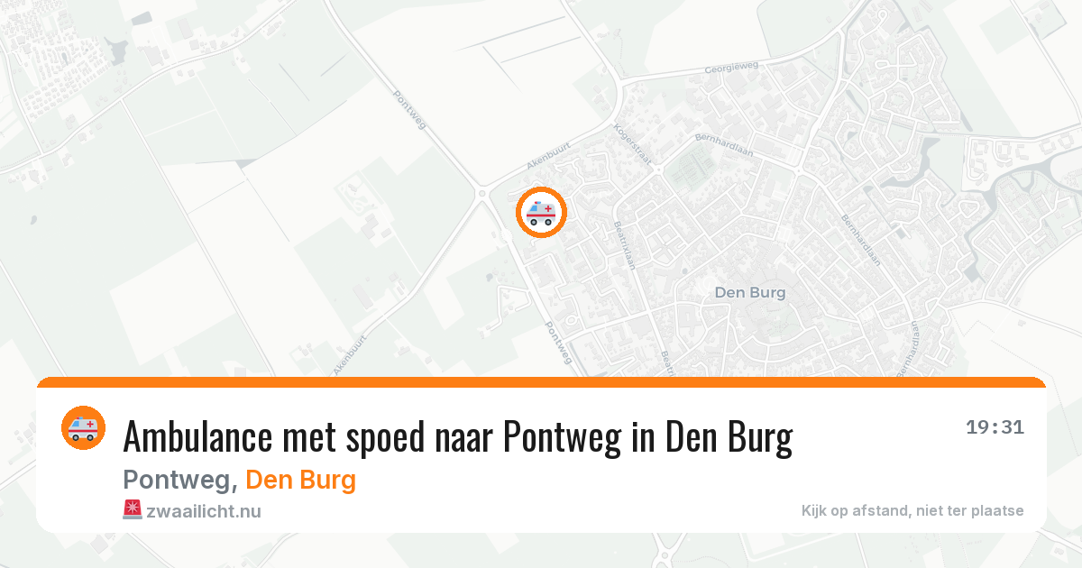 Ambulance met spoed naar Pontweg in Den Burg — 11 jul 2026