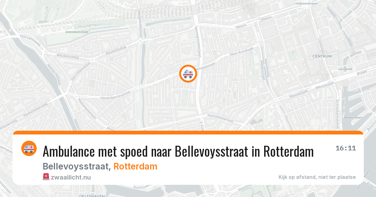 Ambulance met spoed naar Bellevoysstraat in Rotterdam — 10 jun 2026