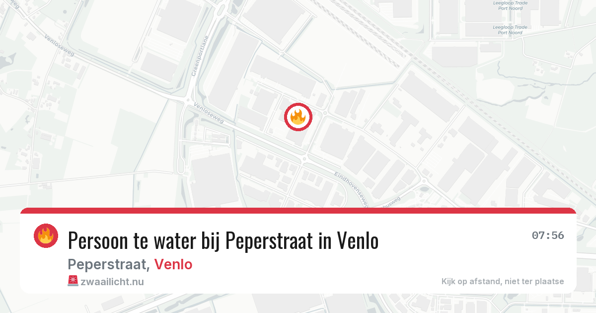 Persoon te water bij Peperstraat in Venlo — 17 jan 2026